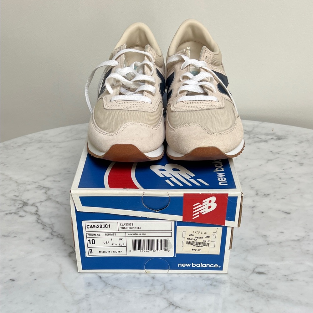 New Balance Cream and Navy Sneakers
